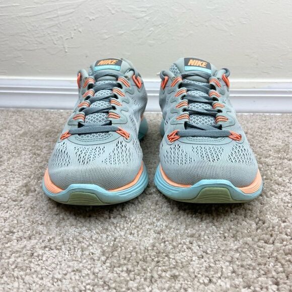 Nike Women’s Lunarglide+ 5 Running Shoes - Gray/Orange - Picture 3 of 6